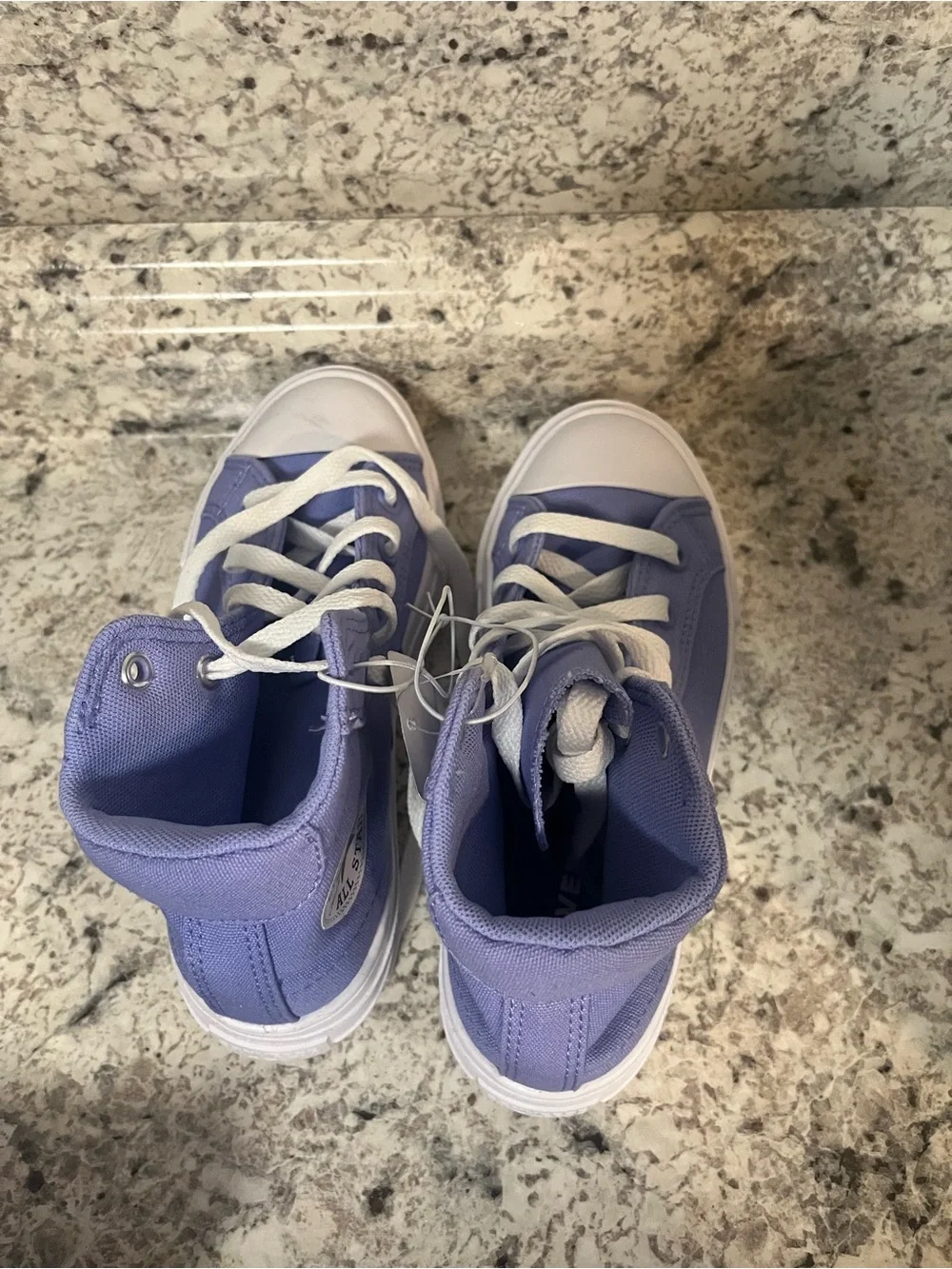 Kids High-Top Canvas Sneakers in Lavender